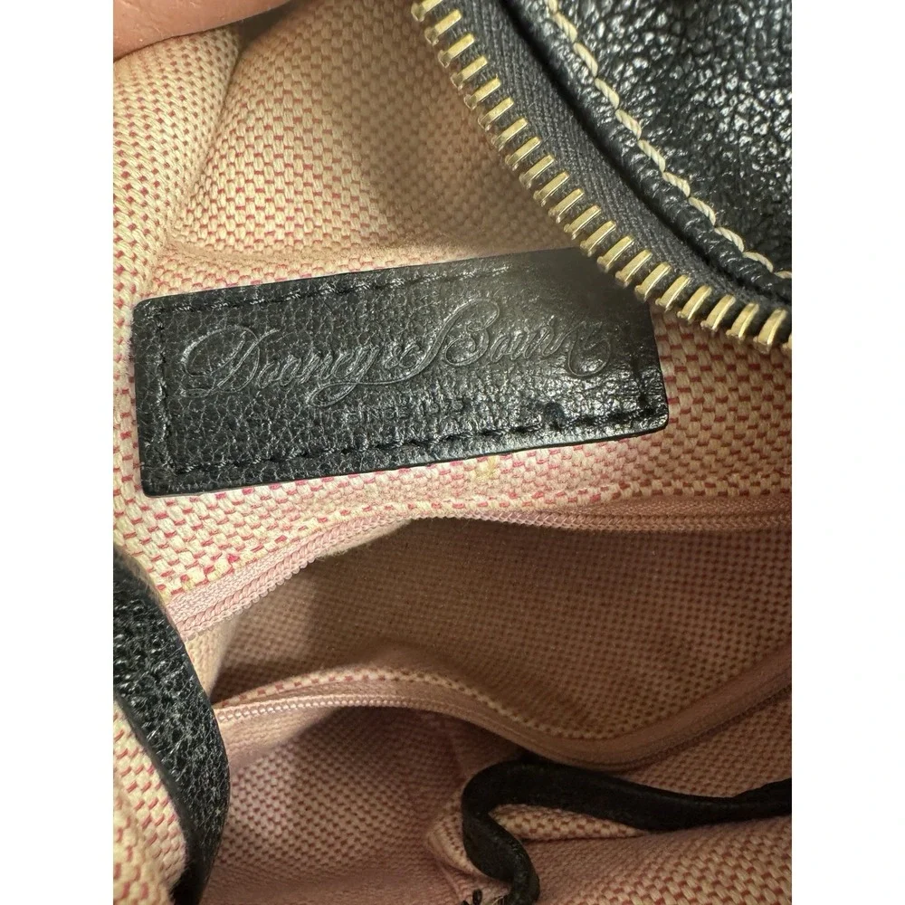 DOONEY & BOURKE DILLEN Black Pebbled Leather Shoulder Hobo‎ Bag Handbag Purse